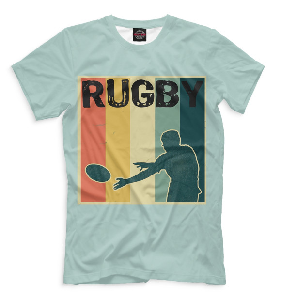 Мужская футболка с изображением Rugby цвета Белый