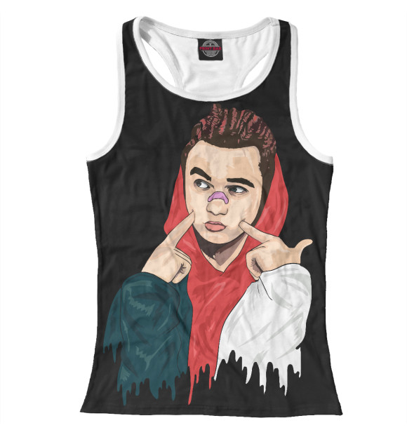 Женская майка-борцовка с притом GONE.Fludd цвета Белый Женская майка-борцовка с изображением GONE.Fludd цвета Белый