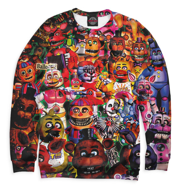 Женский свитшот с изображением fnaf цвета Белый