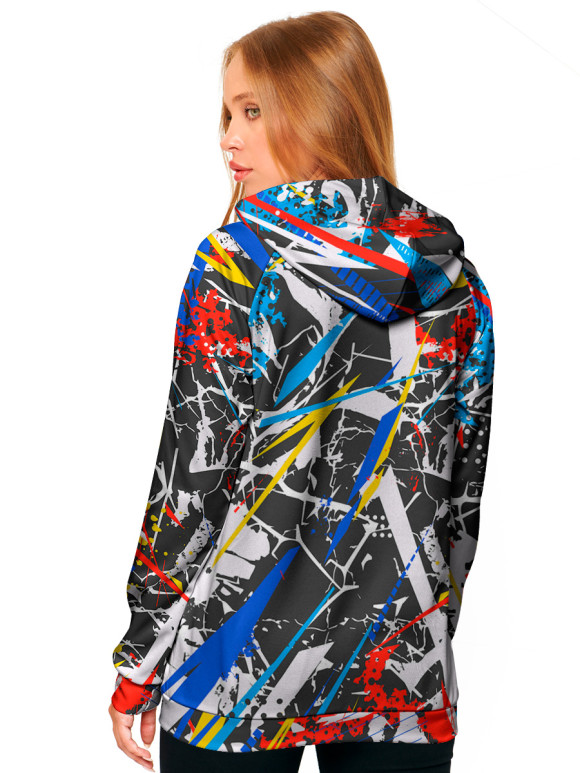 Женское худи с изображением Геометрия цвета Белый