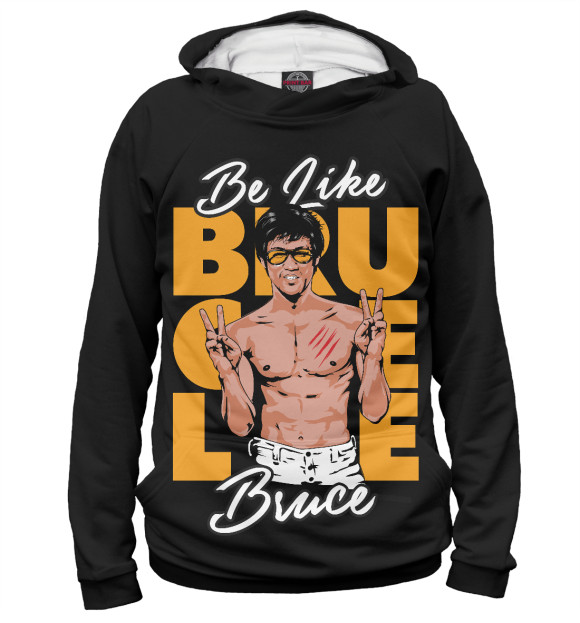 Женское худи с изображением Bruce Lee цвета Белый