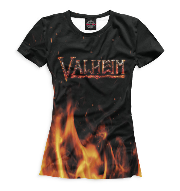 Женская футболка с изображением Valheim цвета Белый