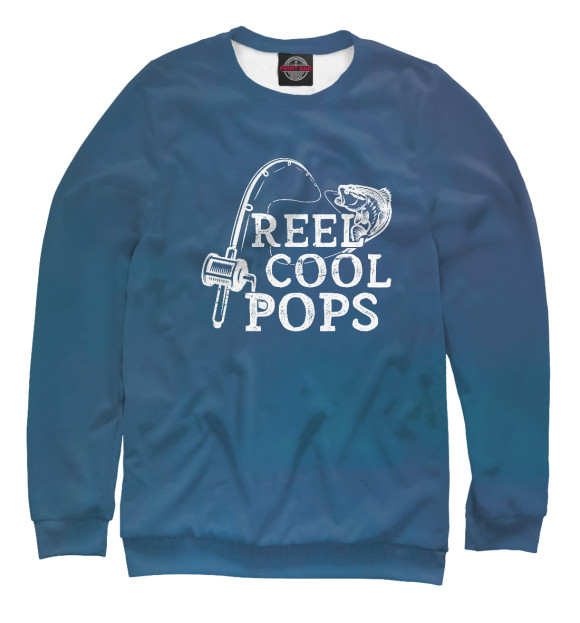 Свитшот для мальчиков с изображением Reel Cool Pops Fish цвета Белый