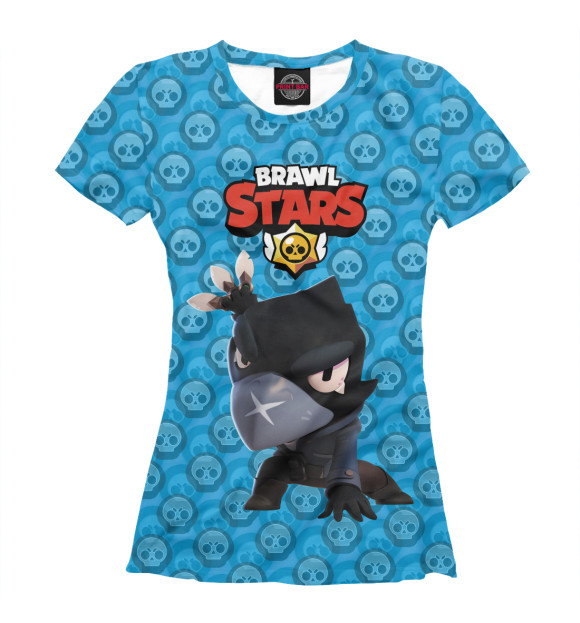 Футболка для девочек с изображением Brawl Stars Crow цвета Белый