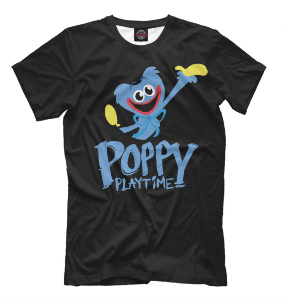 Мужская футболка с изображением Poppy Playtime Хагги Вагги цвета Белый