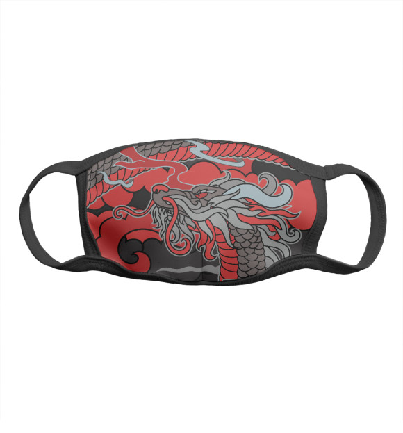 Маска тканевая с изображением Дракон (светлая) цвета Белый