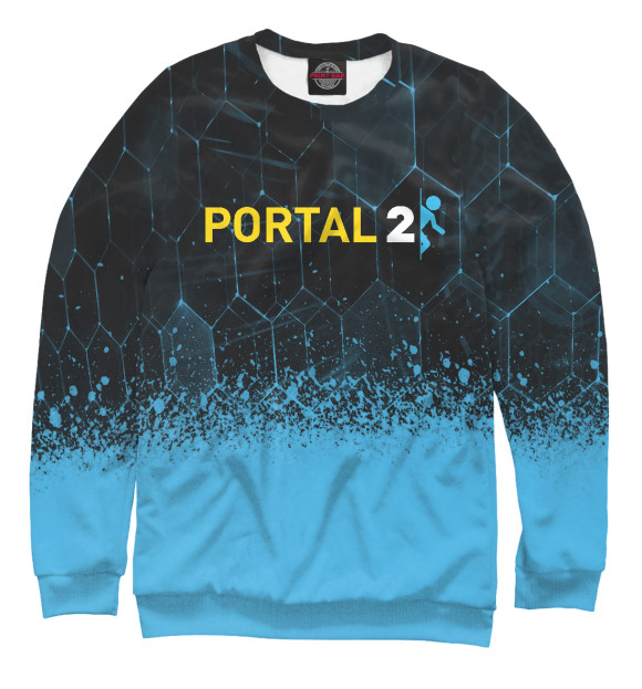 Женский свитшот с изображением Portal | Портал 2 цвета Белый