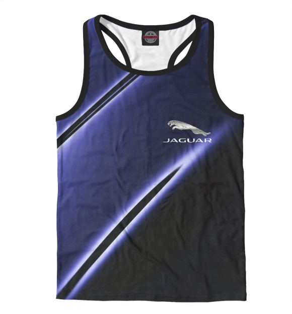 Мужская майка-борцовка с изображением Jaguar neon stripes цвета Белый