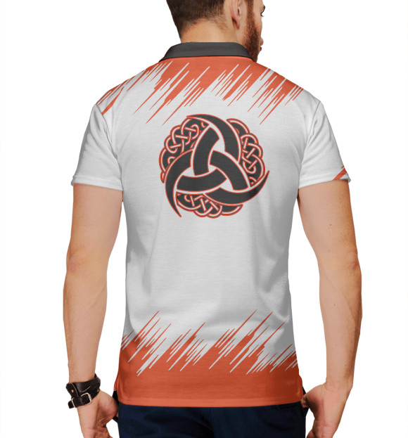 Мужское поло с изображением Викингки цвета Белый