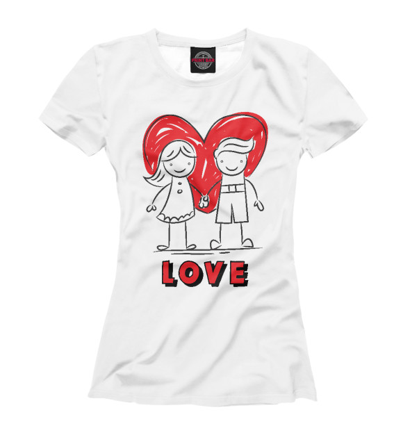 Футболка для девочек с изображением LOVE цвета Белый