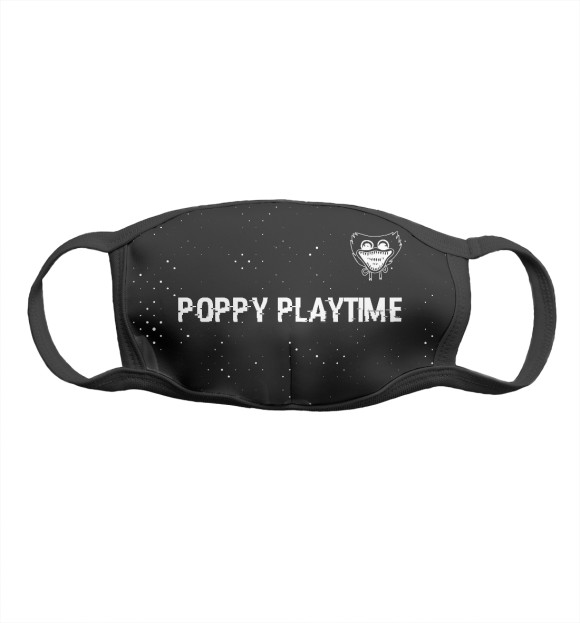 Маска тканевая с изображением Poppy Playtime Glitch Black цвета Белый