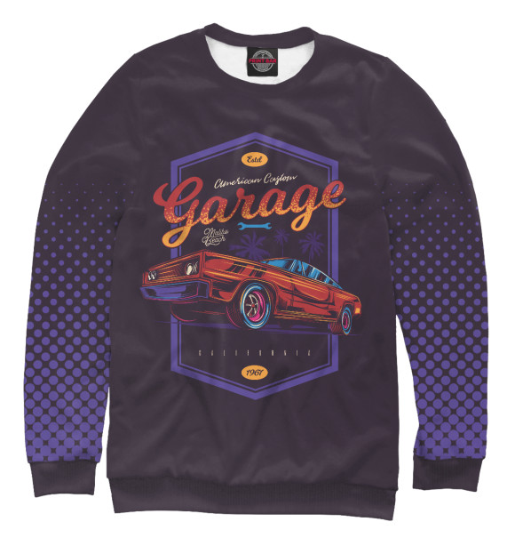 Свитшот для девочек с изображением Garage цвета Белый