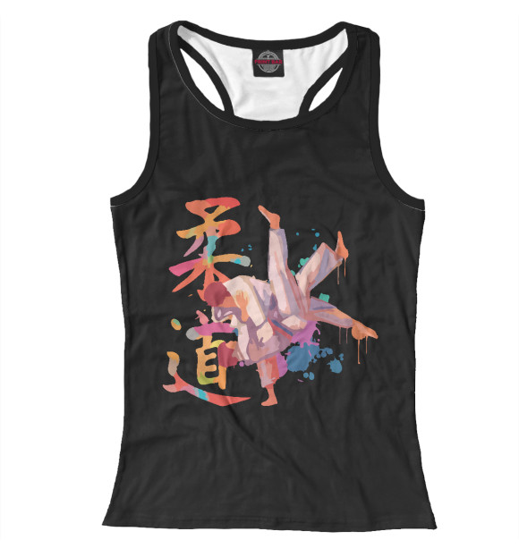 Женская майка-борцовка с изображением Дзюдо цвета Белый