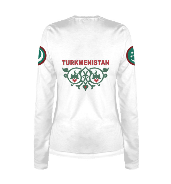 Женский лонгслив с изображением Туркмения цвета Белый