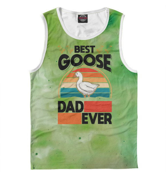 Мужская майка с притом Best Goose Dad Ever цвета Белый Мужская майка с изображением Best Goose Dad Ever цвета Белый