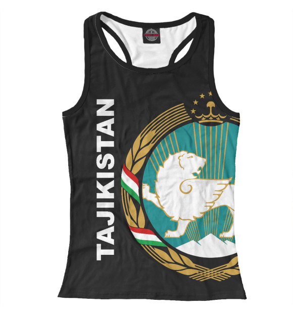 Женская майка-борцовка с изображением Tajikistan цвета Белый
