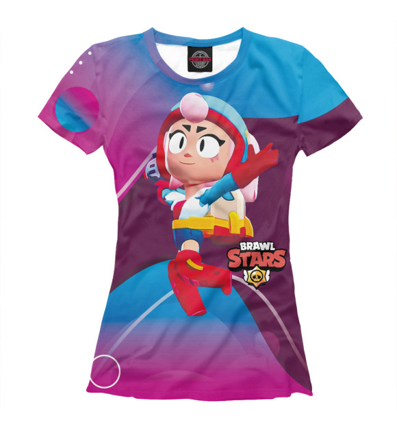 Футболка для девочек с изображением Джанет Janet BrawlStars цвета Белый