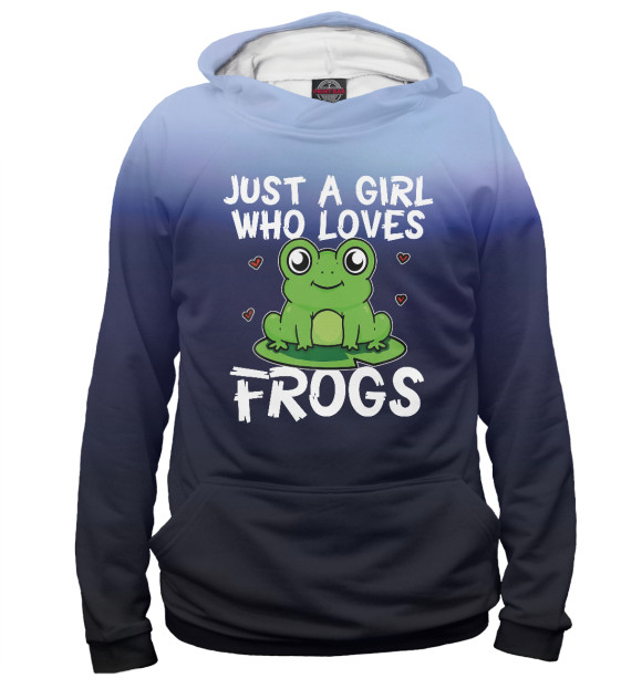 Мужское худи с изображением Just A Girl Who Loves Frogs цвета Белый