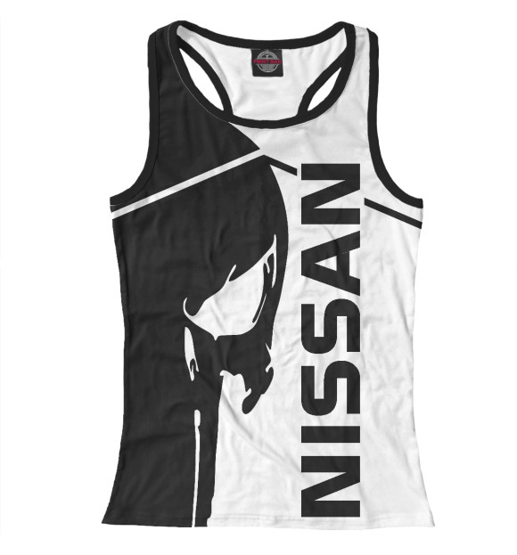 Женская майка-борцовка с изображением Nissan цвета Белый