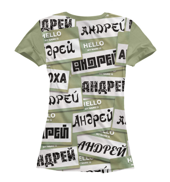 Футболка для девочек с изображением My name is Андрей цвета Белый