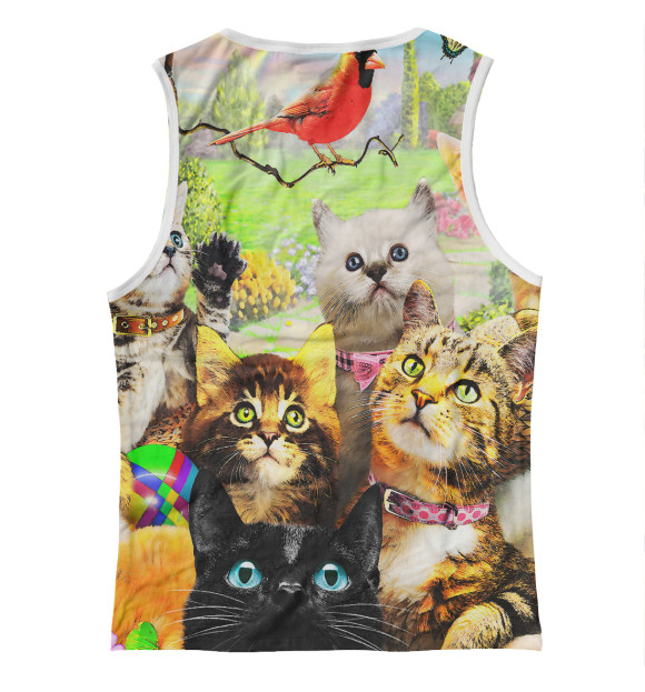 Майка для девочки с изображением КОТЫ цвета Белый