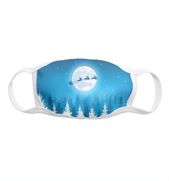 Маска тканевая с изображением С Новым Годом! цвета Белый