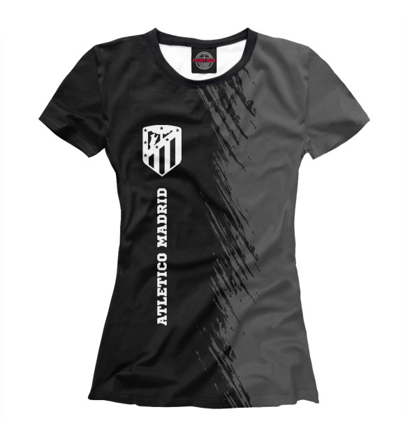 Женская футболка с изображением Atletico Madrid Sport Black цвета Белый