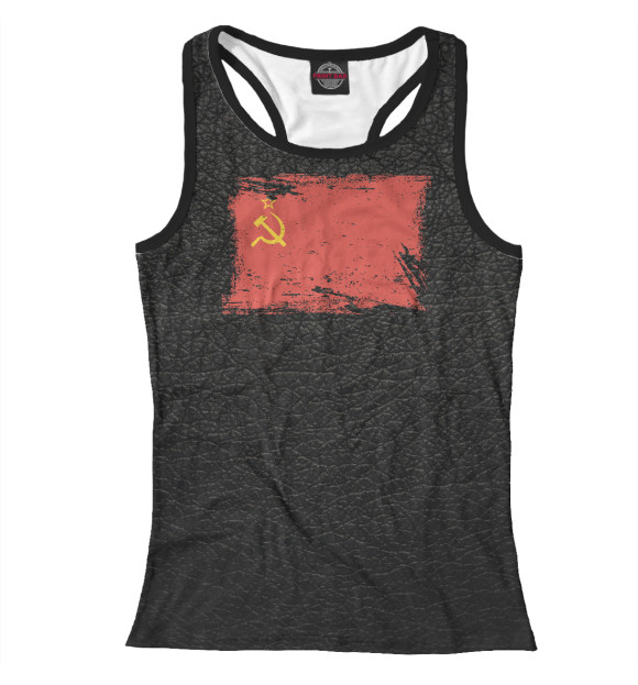 Женская майка-борцовка с изображением Советский флаг цвета Белый