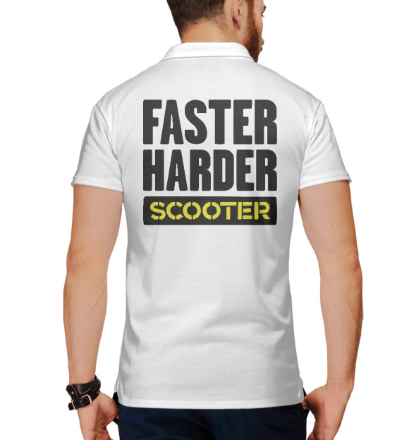 Мужское поло с притом Scooter цвета Белый Мужское поло с изображением Scooter цвета Белый