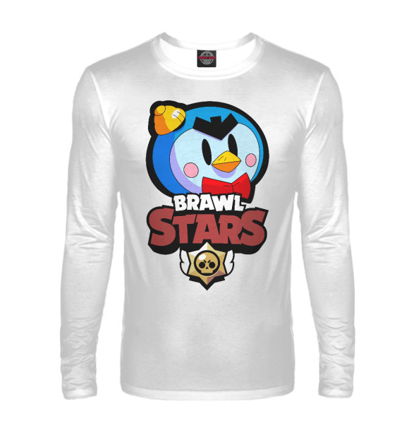 Мужской лонгслив с изображением Brawl Stars - MR.P цвета Белый