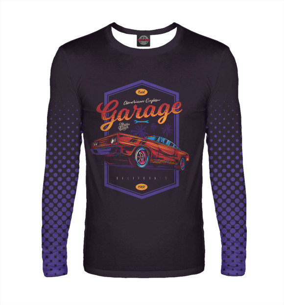Мужской лонгслив с изображением Garage цвета Белый