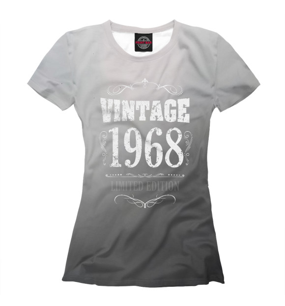 Женская футболка с изображением Vintage 1968 цвета Белый