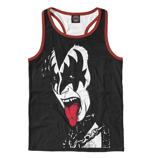 Мужская майка-борцовка с изображением Gene Simmons цвета Белый