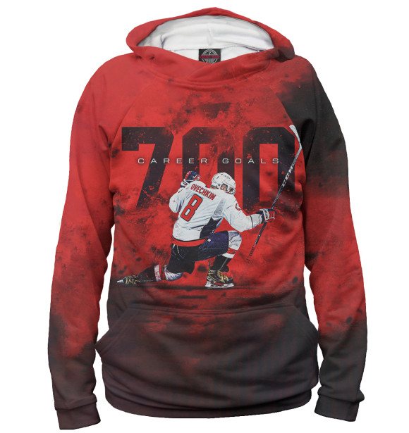 Женское худи с изображением 700 CAREER GOALS цвета Белый