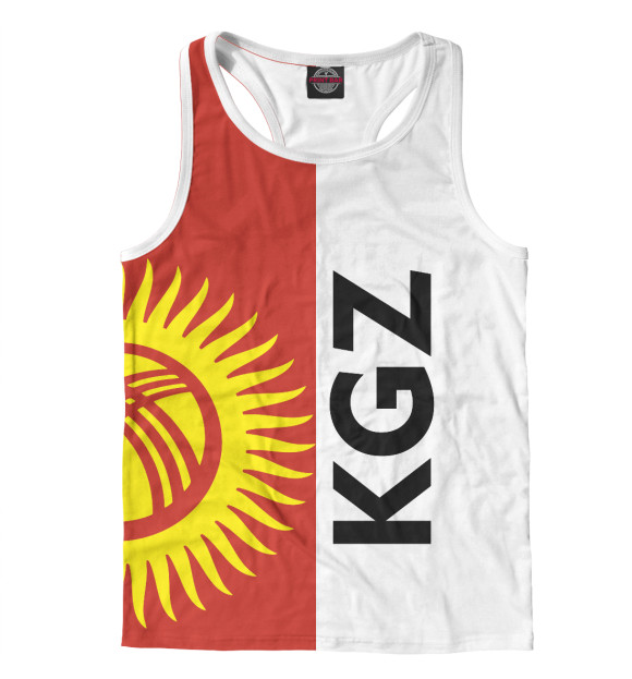 Мужская майка-борцовка с изображением Киргизстан цвета Белый