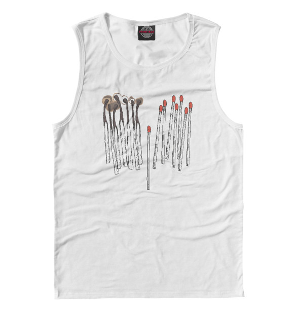 Мужская майка с изображением Спички цвета Белый