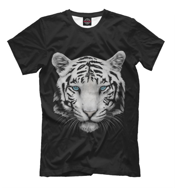 Мужская футболка с изображением Год тигра цвета Белый