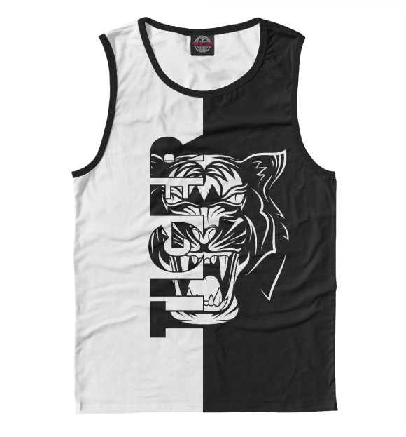 Майка для мальчика с притом Тигр цвета Белый Майка для мальчика с изображением Тигр цвета Белый