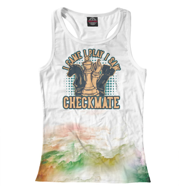 Женская майка-борцовка с изображением Amazing Quote Chess цвета Белый