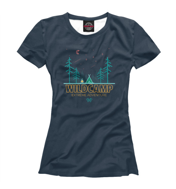 Женская футболка с изображением Wildcamp цвета Белый