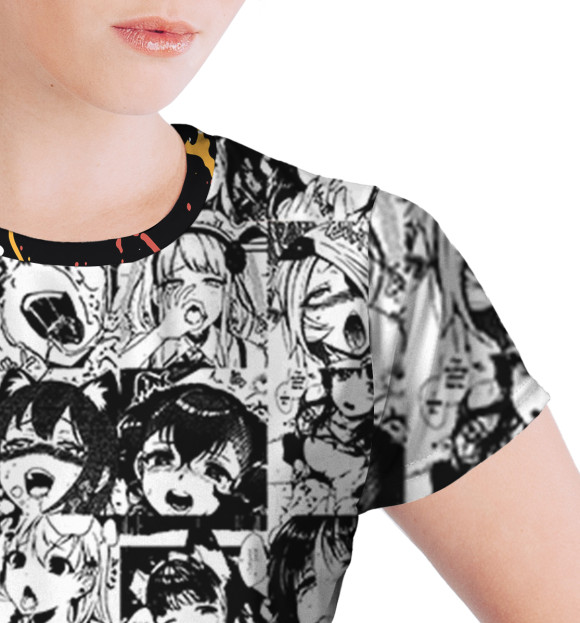 Женская футболка с притом Dark anime цвета Белый Женская футболка с изображением Dark anime цвета Белый