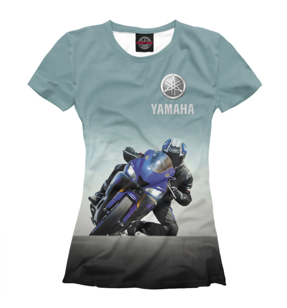 Женская футболка с изображением Yamaha цвета Белый