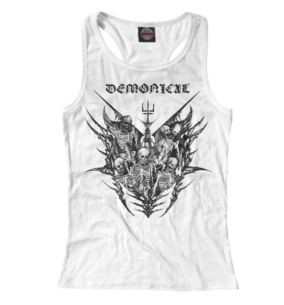 Женская майка-борцовка с изображением Demonical цвета Белый