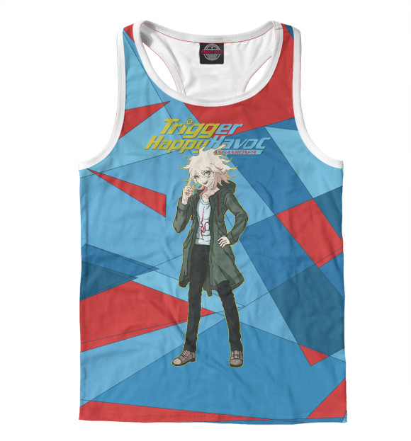 Мужская майка-борцовка с изображением Danganronpa цвета Белый