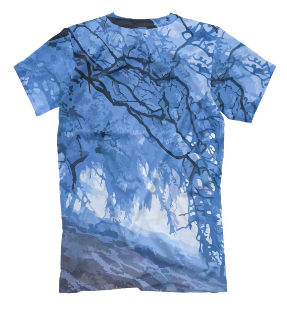 Мужская футболка с изображением Ice forest цвета Белый