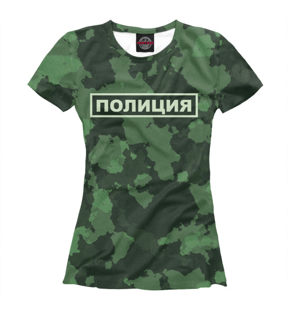 Футболка для девочек с изображением Полиция цвета Белый