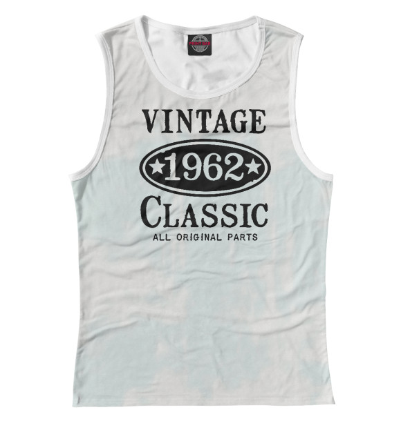 Майка для девочки с изображением Vintage Classic 1962 цвета Белый