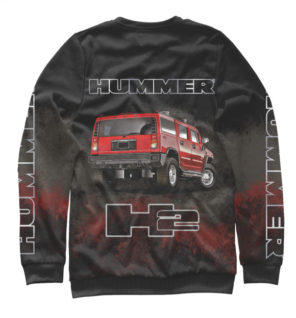 Свитшот для мальчиков с изображением Hummer H2 на черном цвета Белый
