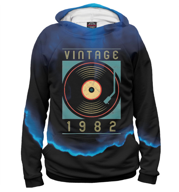 Женское худи с изображением Vintage 1982 цвета Белый
