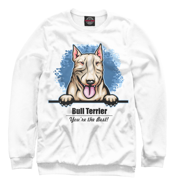 Женский свитшот с изображением Бультерьер (Bull Terrier) цвета Белый